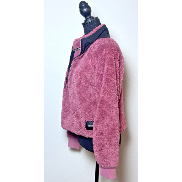 Calvin Klein Performance Fleece Fall‎ Pullover Quarter Zip Pullover Burgundy - Picture 9 of 16